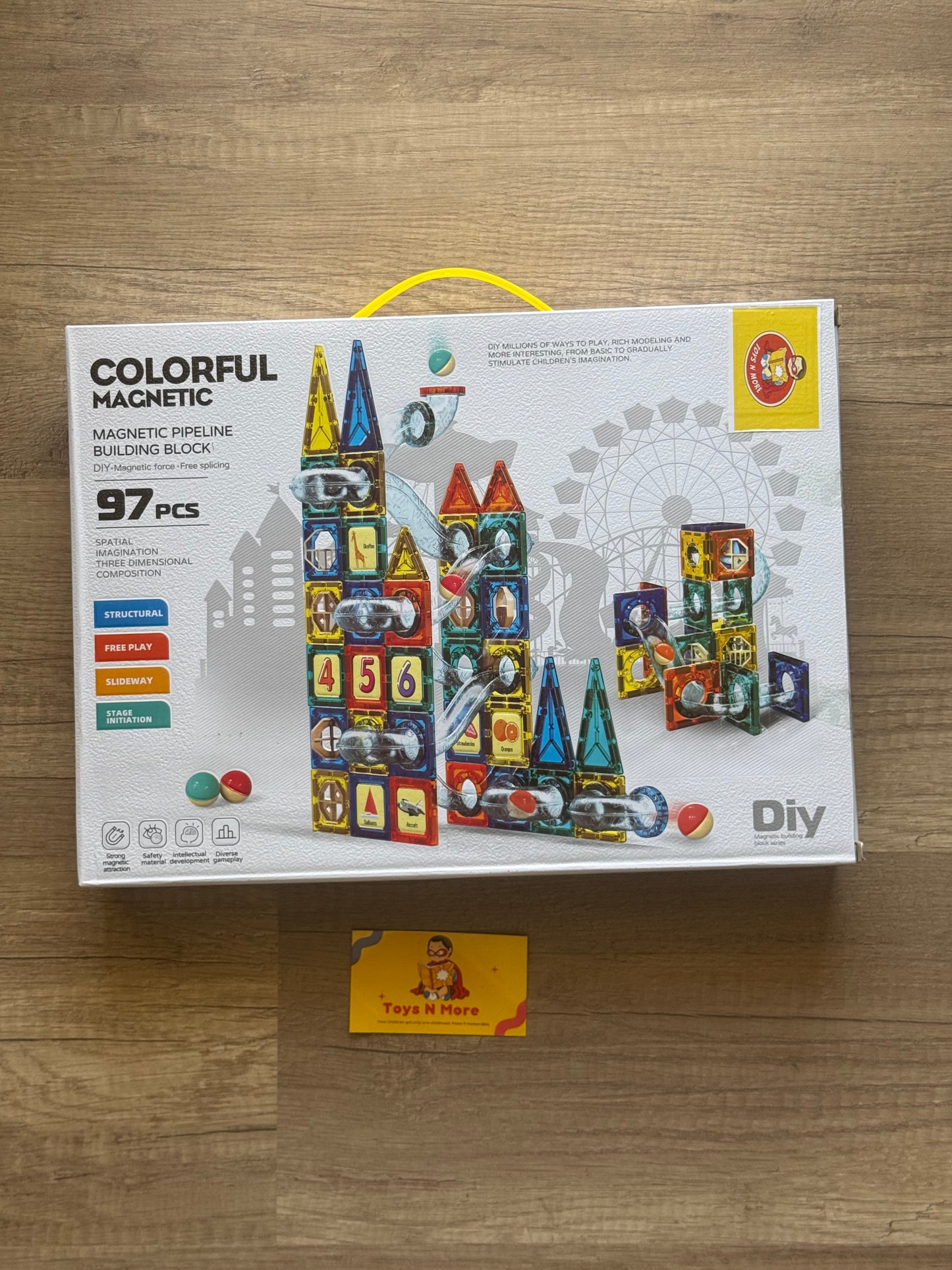 Colorful Magnetic Tiles with Tubes – STEM Building Set for Creative Kids