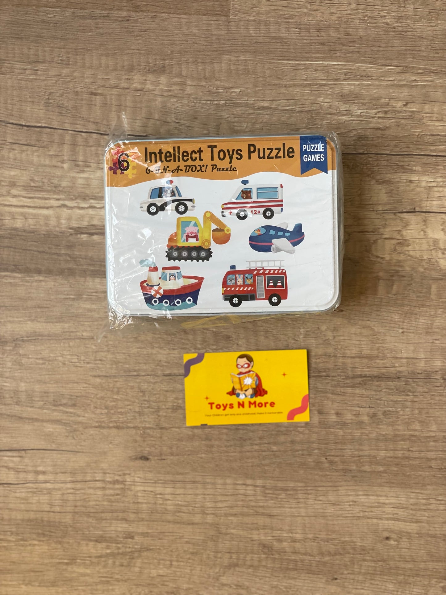 Puzzle 6 Shapes in metal box