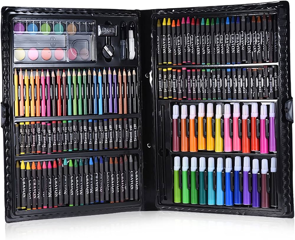 168-Piece Coloring Set for Kids – Art Kit with Markers, Crayons, Pencils & More