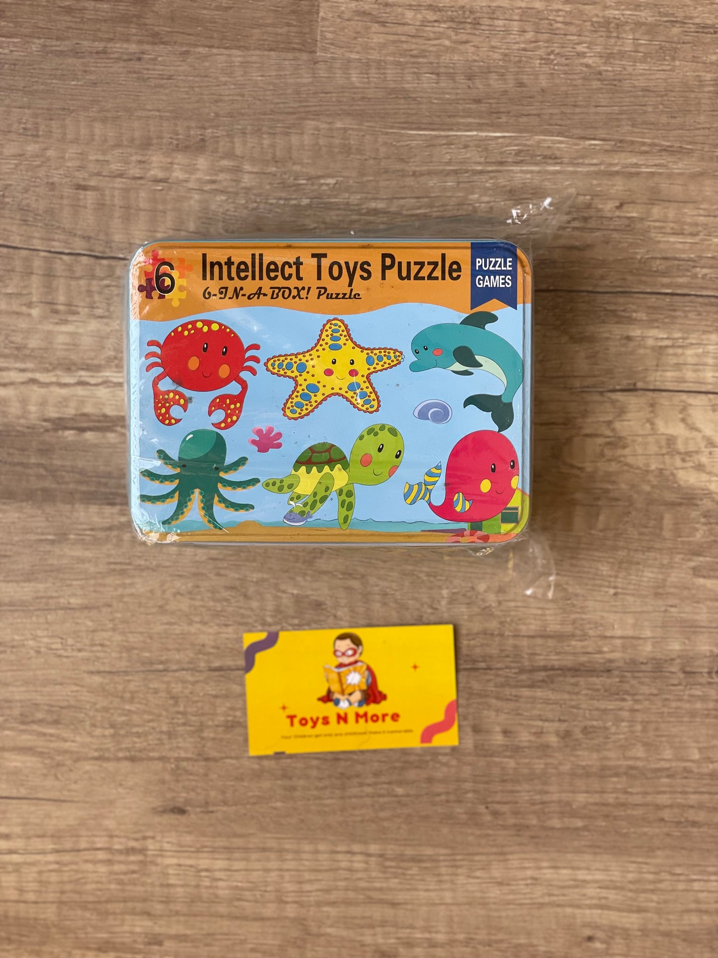 Puzzle 6 Shapes in metal box
