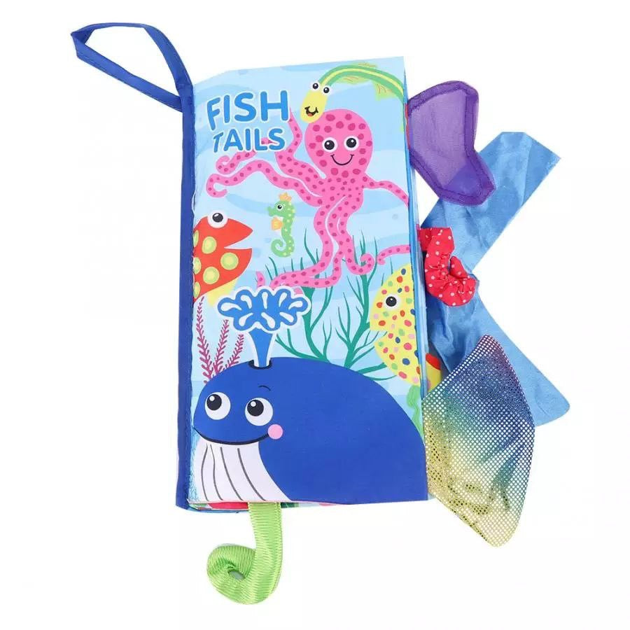 Sea Creatures Tails Cloth Book – Sensory Soft Book for Babies & Toddlers