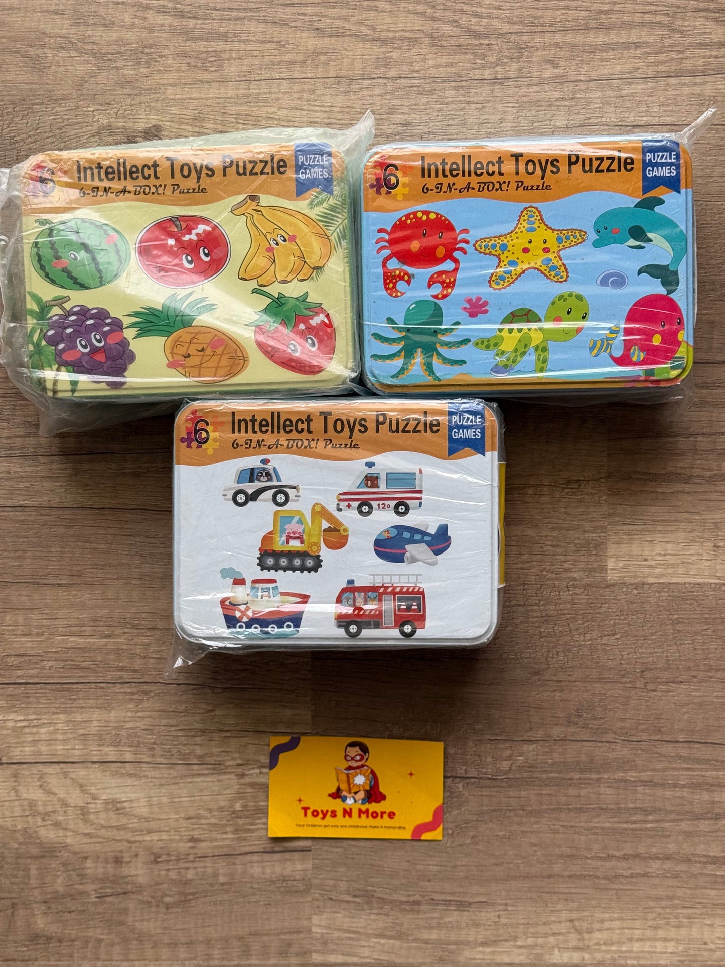 Puzzle 6 Shapes in metal box