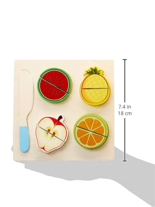 Kids’ Wooden Kitchen Toy – Cut & Learn Fruits & Vegetables