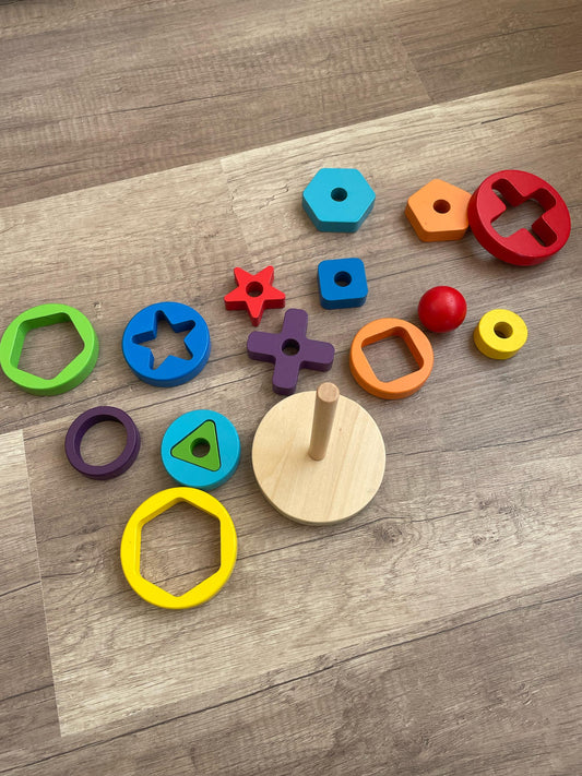 Montessori Wooden Rainbow Tower
